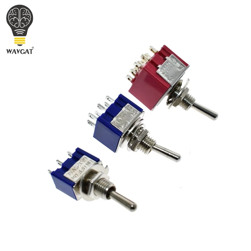 WAVGAT ON-OFF i staje w sytuacji sam na sam 3 6 9 Pin 3 6 9 pozycji Mini zatrzaskowy przełącznik dwupozycyjny 6A 3A MTS-103 MTS-203 MTS-303