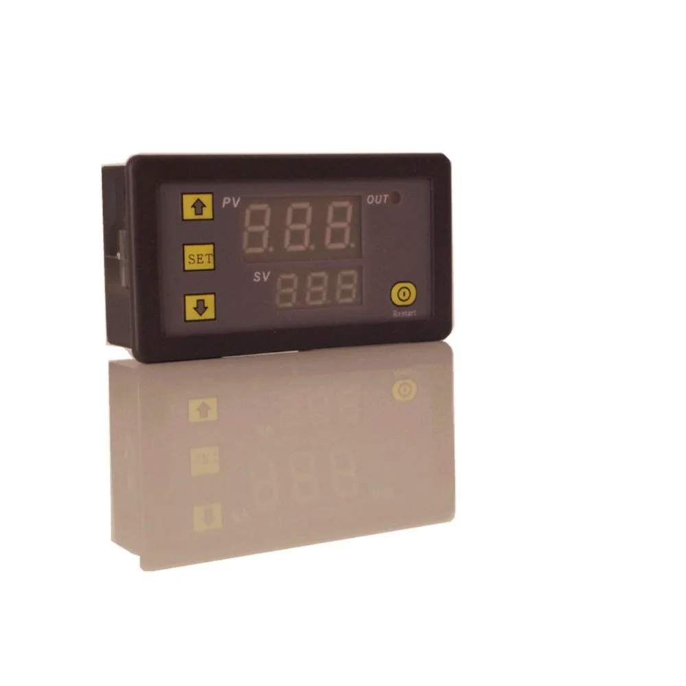 SRA-12VDC-AL digital display time relay module, cycle, timing, delay, dual display 18 functions millisecond