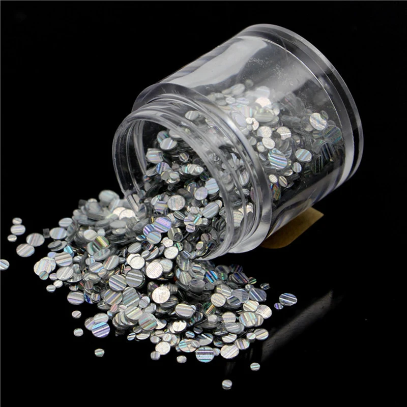 

1kg 3mm Round dots Glitter Powder for Nail Polish or Gel selectable Glitter in Bulk Dot Glitter Silver/Gold loose wholesale