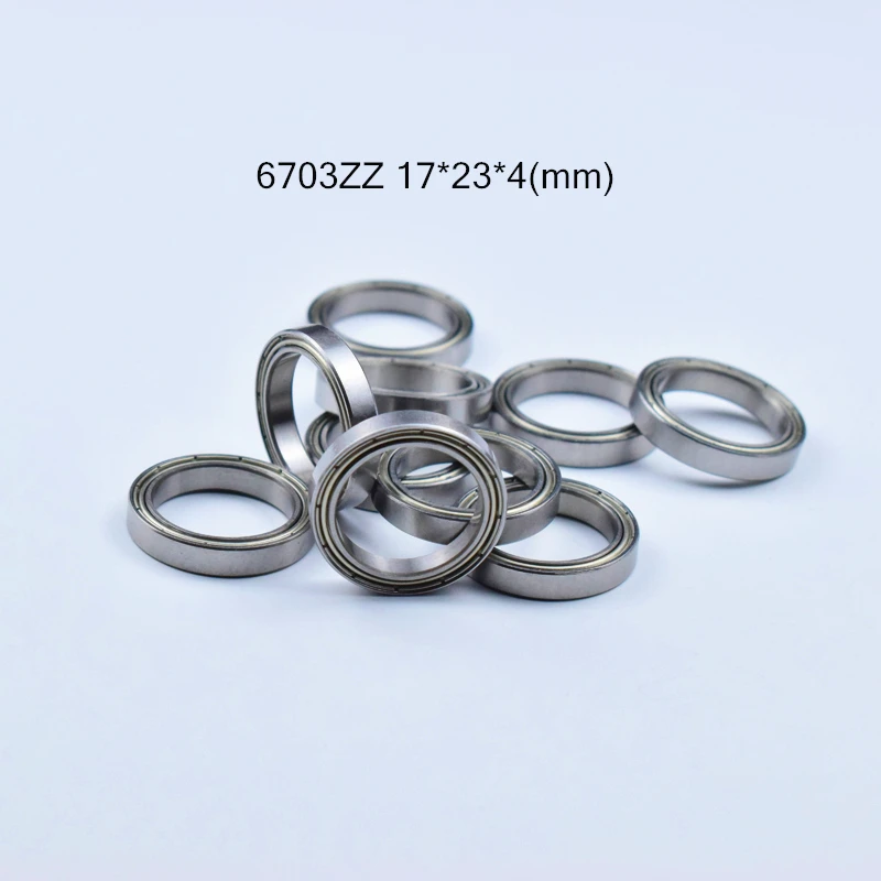 6703ZZ 17*23*4(mm) 10pieces bearing ABEC-5 6703 6703ZZ chrome steel bearing metal sealed bearing Thin wall bearing