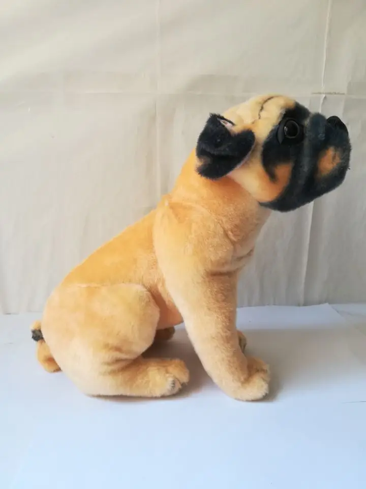 lovely squatting pug plush toy about 30x25cm soft doll throw pillow ,birthday gift b2078
