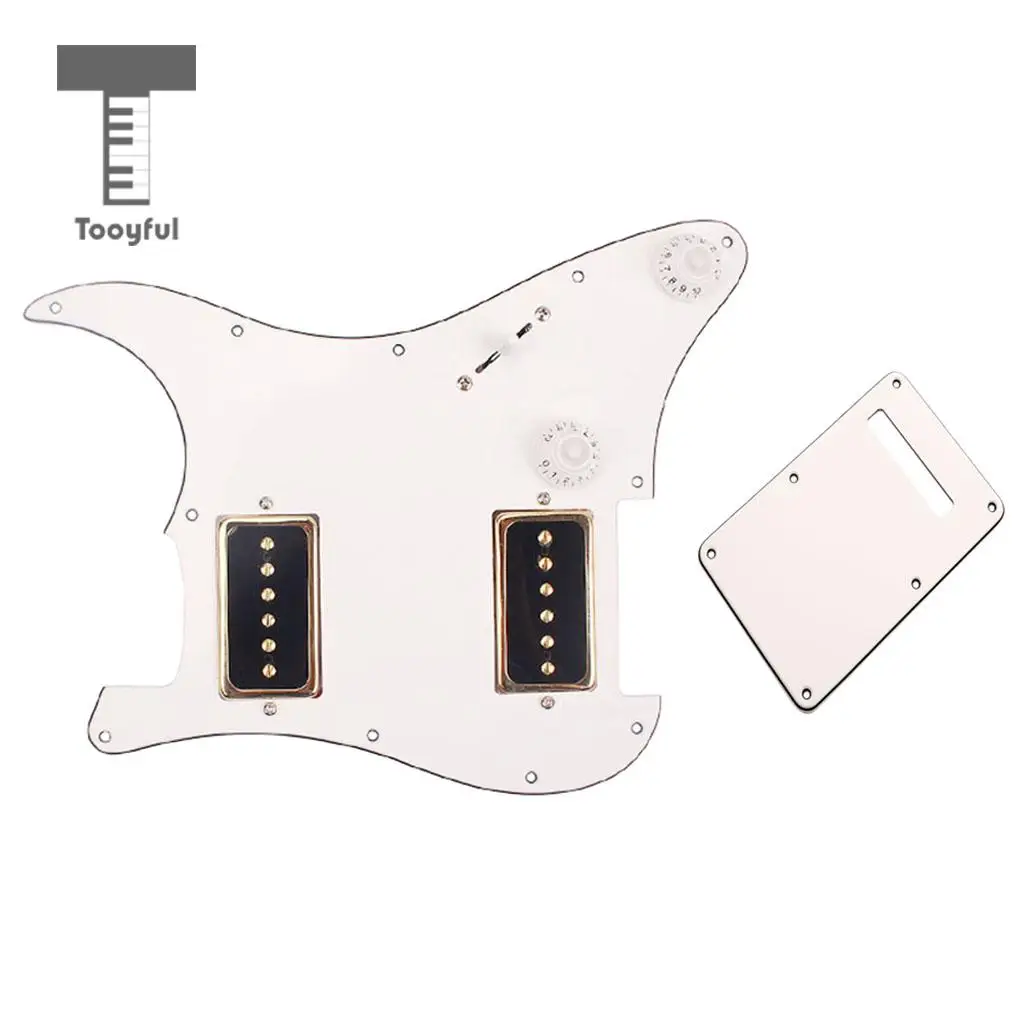 Tooyful 3PLY P90 Loaded Pickguard HH Humbuckers Alnico V for ST Strat Electric Guitar Parts