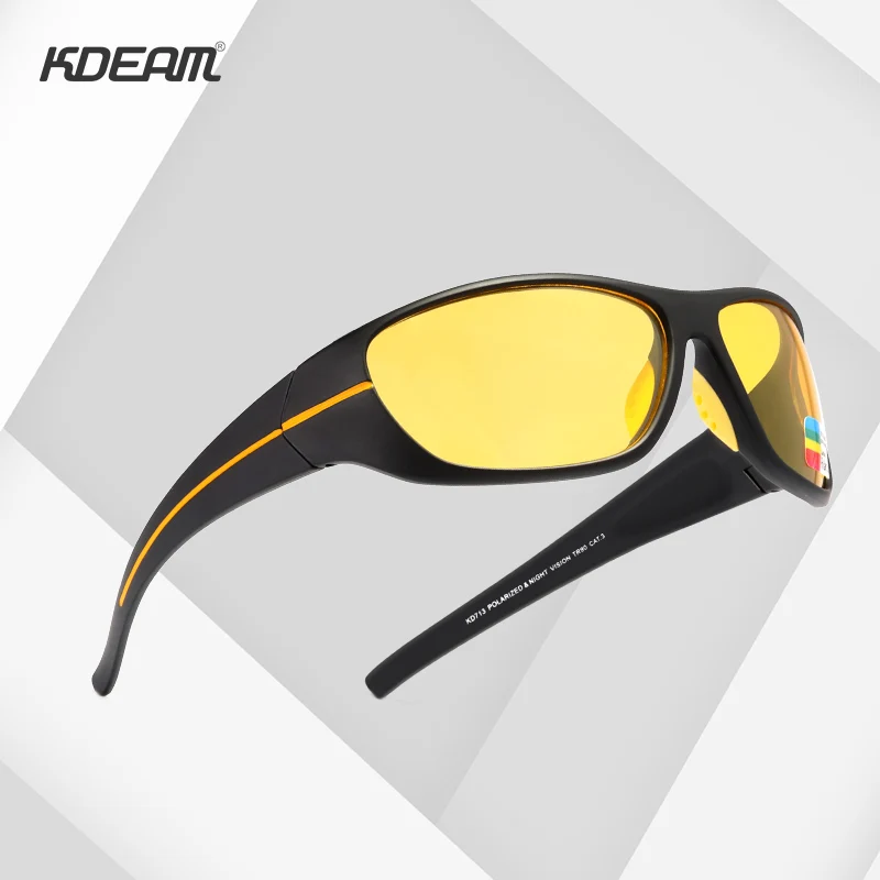 

KDEAM Ultra-high Anti-scratch TR90 Polarized Sunglasses Men 1.1mm Lens Thickness Sun Glasses for Jogging Fishing Night Driving