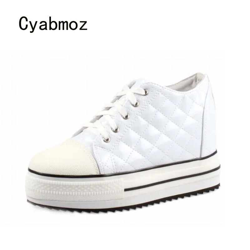 Cyabmoz Platform Wedge Women Shoes Woman Zapatillas deportivas Zapatos mujer Womens Tenis feminino High heels Plaid Ladies Shoes