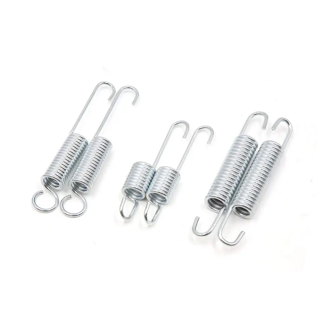 Uxcell 6 Pcs Ring Metal Motorcycle Kickstand Kick Side Stand Spring Silver Tone