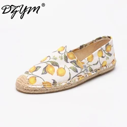 DZYM  Spring Summer Stylish Canvas Espadrilles High Quality Women Flats Wink Tiger Flowers Embroider Chic Zapatos Mujer