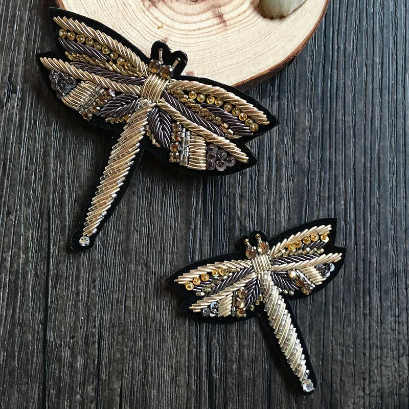 Dragonfly Indian silk badge buiter hand - embroidered clothing accessories badge pin wire