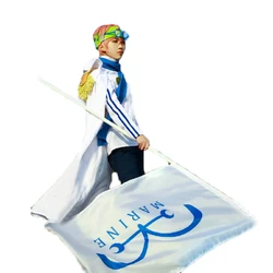 Coby Navy Justice Cloak suit Cosplay Costume with head piece and glasses badge for Halloween christmas party men women costume