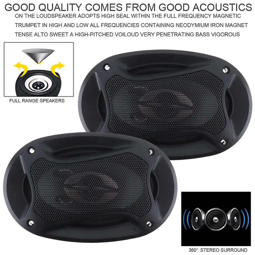 2pcs TS-A4673R 4 x 6 Inch 280W Vehicle Door Auto Audio Music Stereo Full Range Frequency Speakers