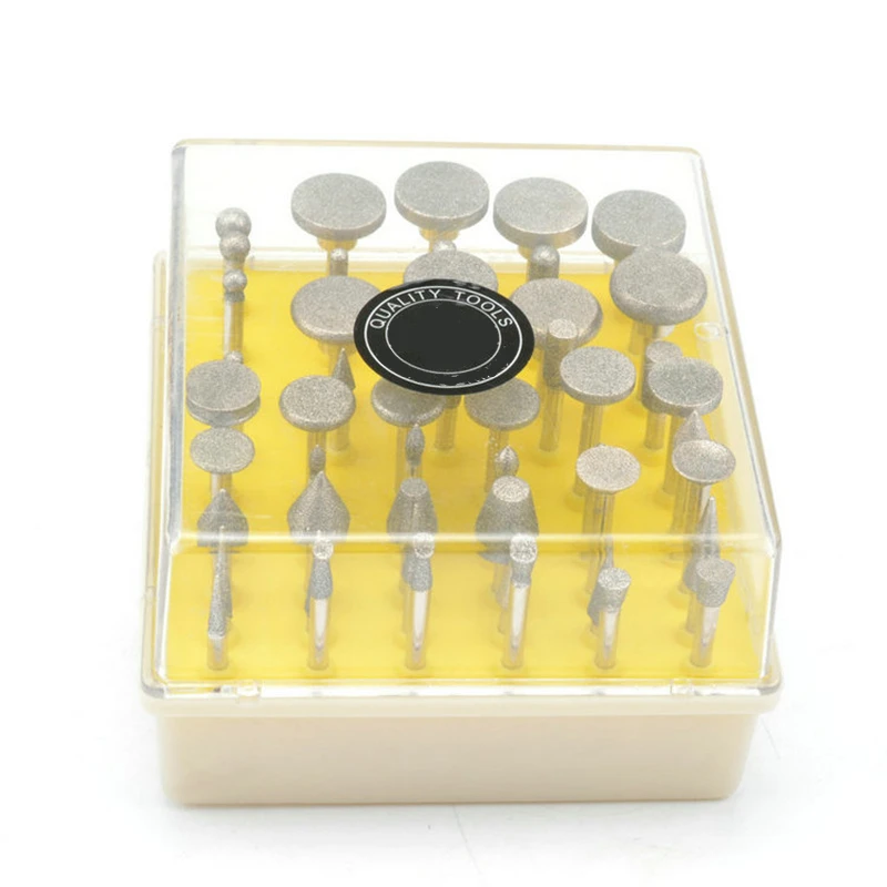 Borntun 50 unids/set 3mm de diamante brocas para aire neumático amoladora eléctrica de la máquina