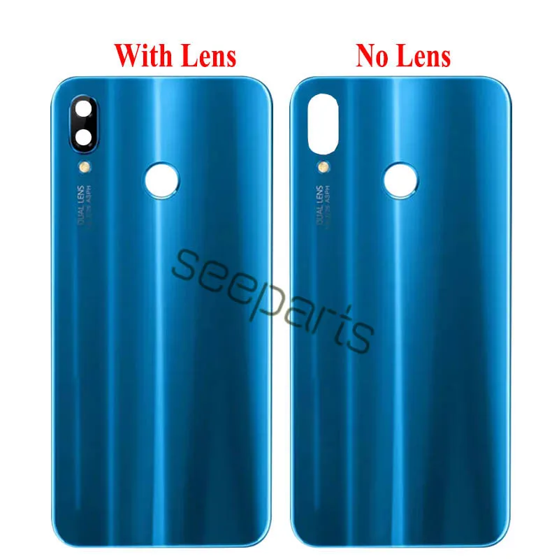 For Huawei Nova 3e P20 Lite Back Battery Cover Rear Door Housing Case Glass Panel Replacement For Huawei P20 Lite Battery Cover