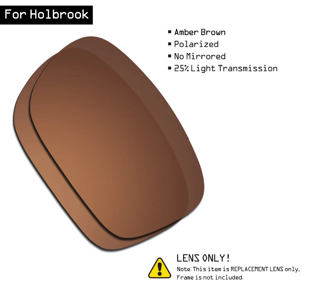 SmartVLT Polarized Sunglasses Replacement Lenses for Oakley Holbrook - Amber Brown