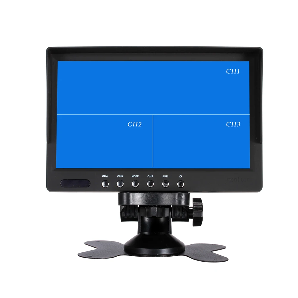 Pantalla de visualización cuádruple de 7 pulgadas, Monitor de TFT-LED CCTV con carcasa de Metal, cubierta de agua para PC, Monitor Multimedia, microscopio aplicable