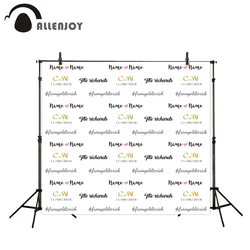 Allenjoy photographic background Gold LOGO custom made Date Repeat wedding photocall photography backdrops photo studio props