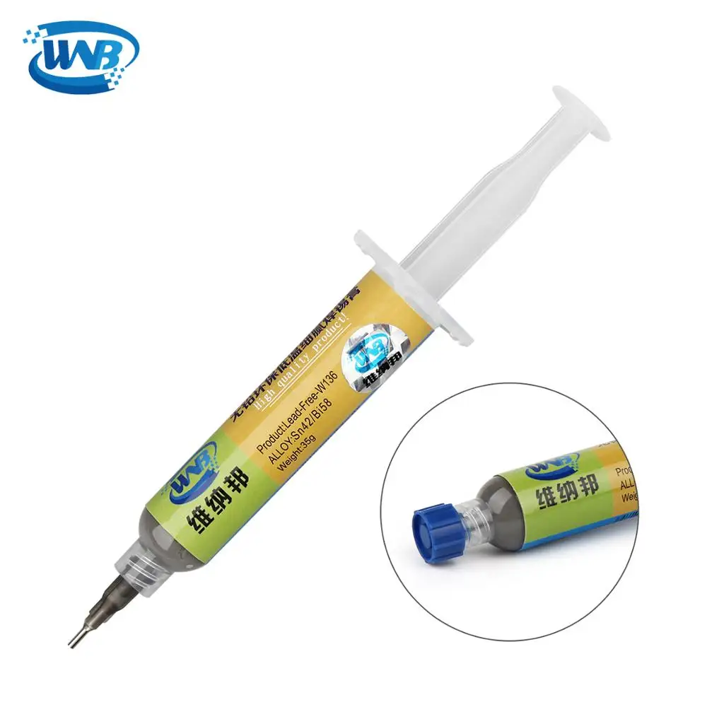 WNB 10cc Lead-free Sn42/Bi58 Solder Tin Paste Low Melting Point 138℃ Soldering Paste Welding Flux For BGA Board Stencil Repair