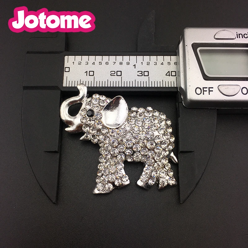 30pcs/lot Clear Silver Tone Cryatal Rhinestone Elephant Brooch Party Animal Fashion Brooch Gift for Clothes  Accessories