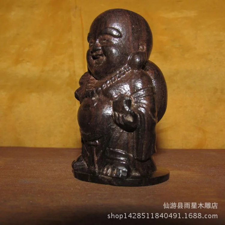 Vietnam agarwood natural wood crafts ornaments, small pieces of wood carving small bag Buddha Maitreya Bergamot piece