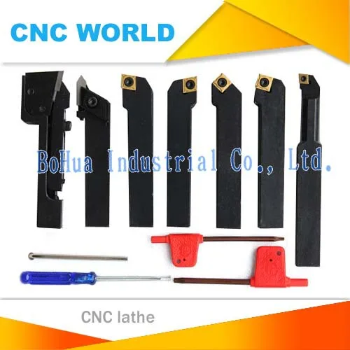 12mm 7pcs/set indexable carbide turning tool set with insert for CNC machine, Titanium