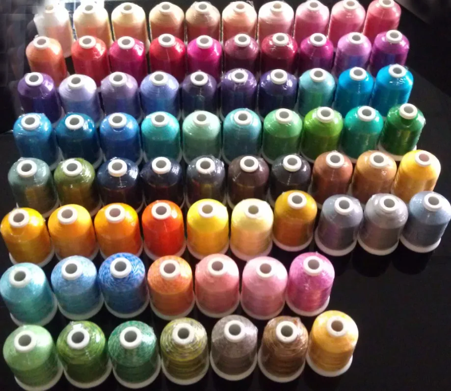 Market popular Lot of 58 Spools 500m Rayon Embroidery Machine Thread+free shipping