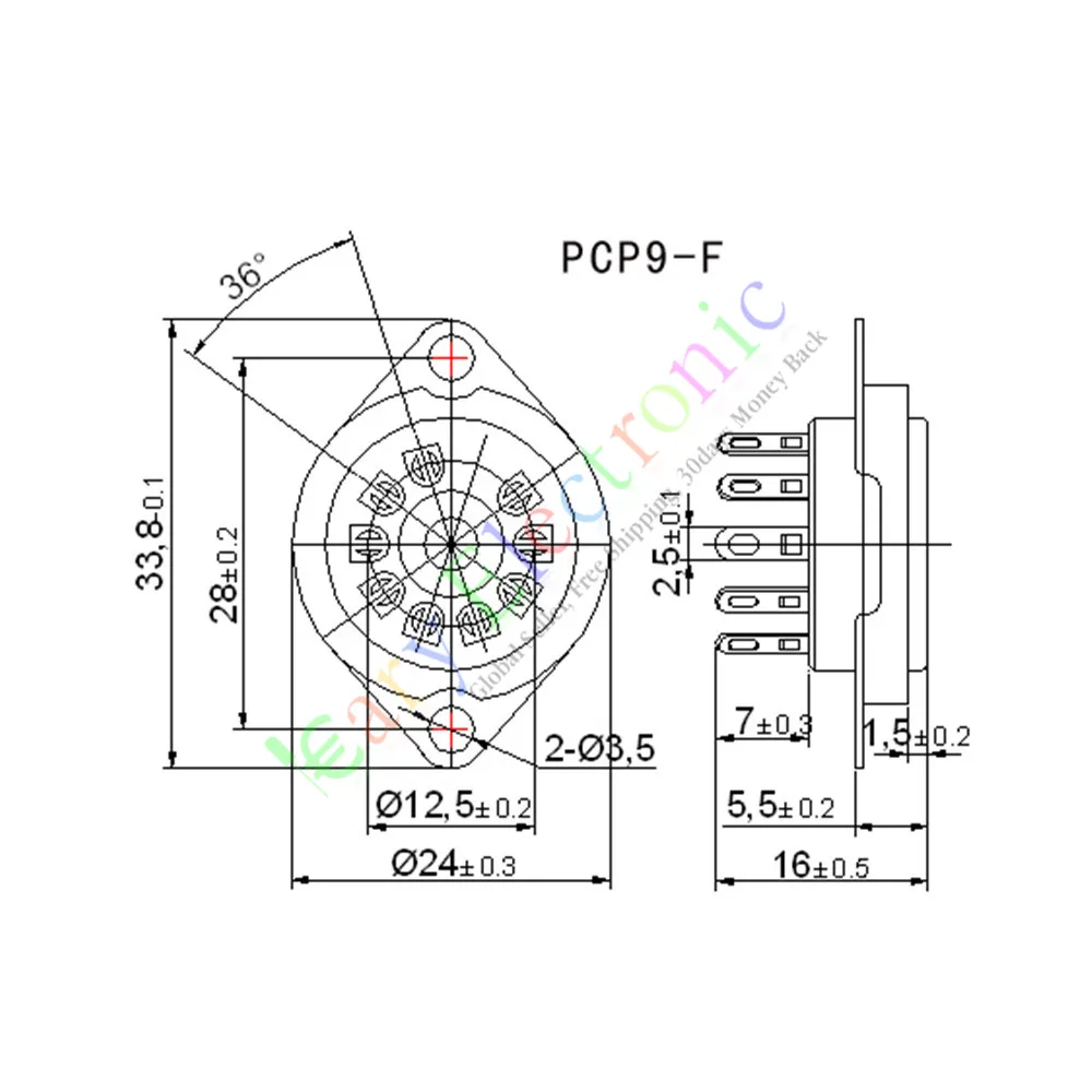 Vente en gros et au détail 4 pièces 9 broches or tube sous vide prise support d'économie FR 12AX7 12AU7 ECC82 ECC83 radio livraison gratuite