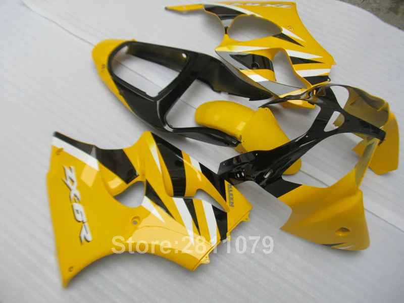 Injection molded hot sale fairing kit for kawasaki Ninja ZX6R 00 01 02 yellow black fairings set ZX6R 2000 2001 2002 KL14