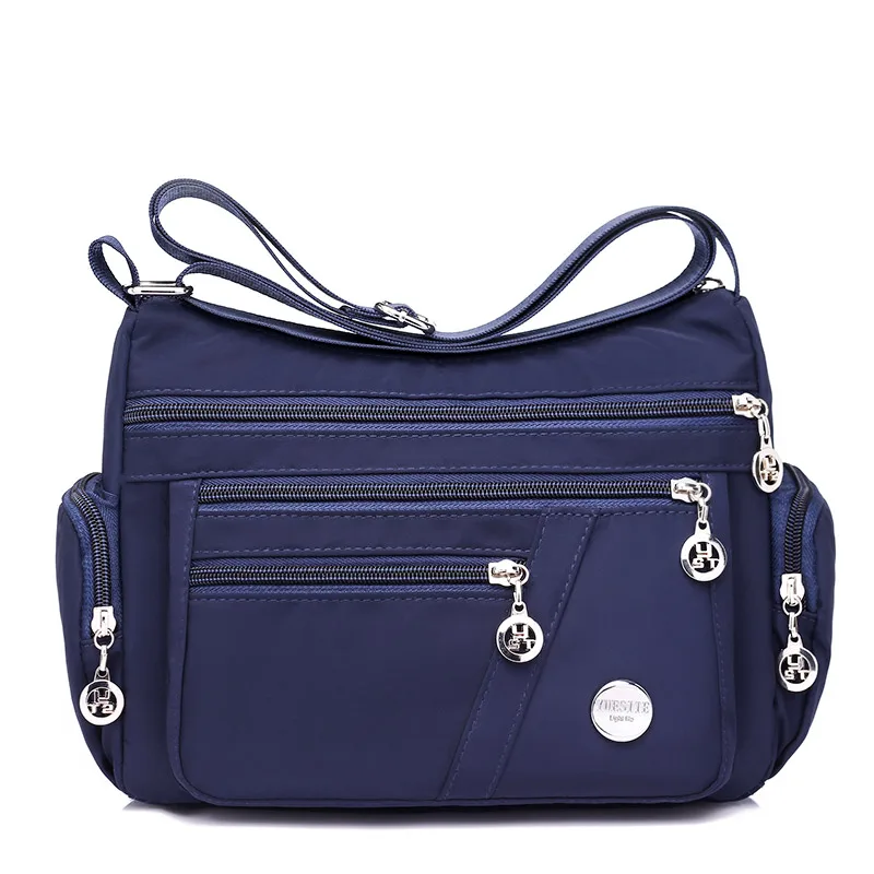 Fashion Women Messenger Bags Hobos Shoulder Zipper Bag Lightweight Waterproof Nylon Oxford Travel Crossbody Bag Purses Handbags