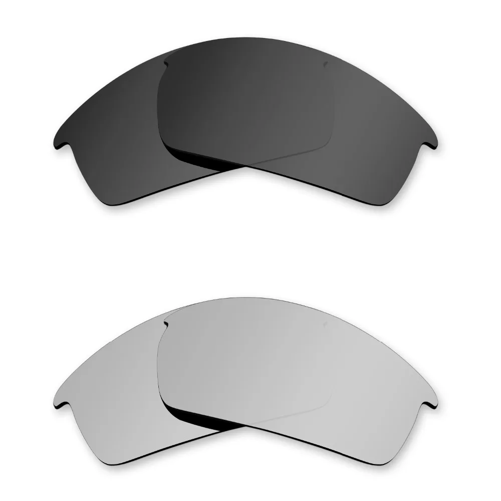 

Glintbay 2 Pairs Polarized Sunglasses Replacement Lenses for Oakley Bottlecap Stealth Black and Silver Titanium