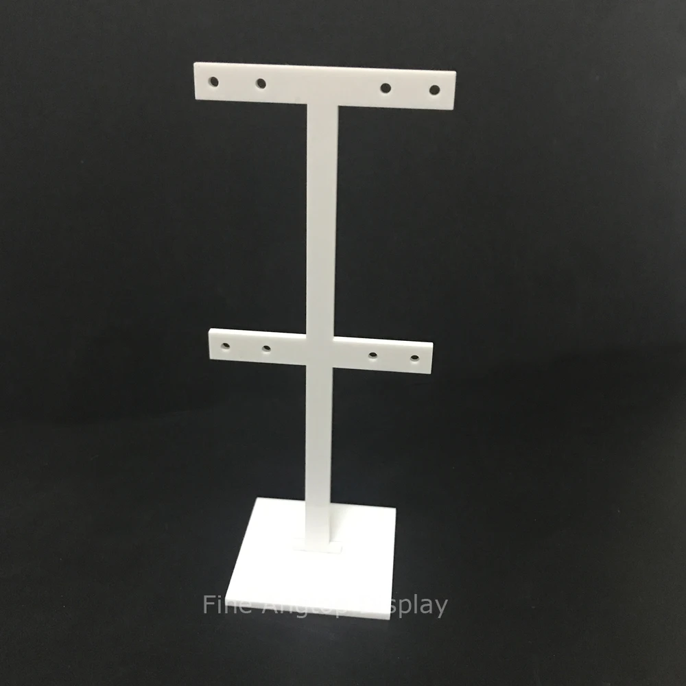 

8 Holes Acrylic Earring Display Stand White 6"