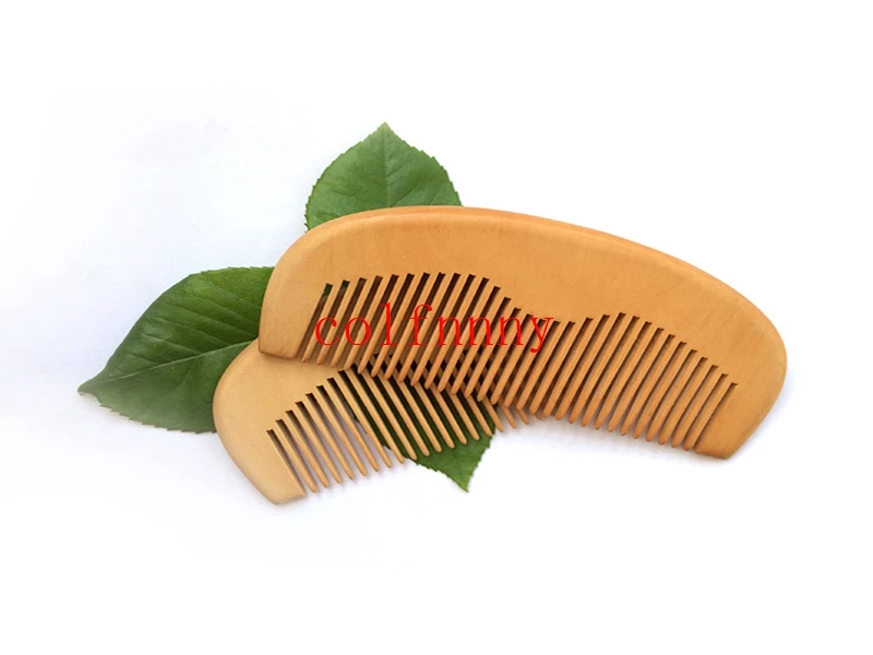 

500pcs/lot Engraved Your Logo Natural Peach Wooden Comb Handmade Straight Pocket Wooden Beard Combs Custom 11*5*1CM