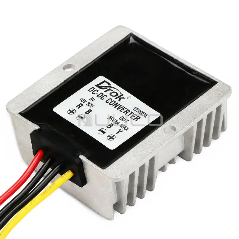 180W Power Supply Module DC 10~32V to 36V 5A Boost Converter/Voltage Regulator/Adapter/Driver for Car/Large trucks/Taxi/Bus