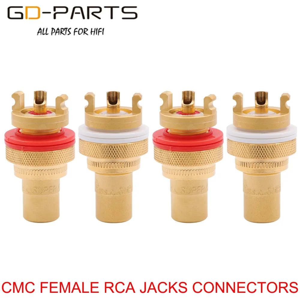 CMC 805-2.5F-G 805-2.5-AG Brass Female RCA Connector Jack For Hifi Audio AMP Video TV CD Panel Mount Gold Silver Plated GD-PARTS