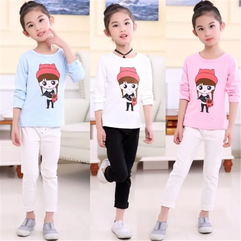 

Spring 2020 Autumn Baby Girls Shirt Children Shirts Long Sleeve Kids Baby Girl Blouse Outwear Cute 2-11T Toddler O-Neck Cotton