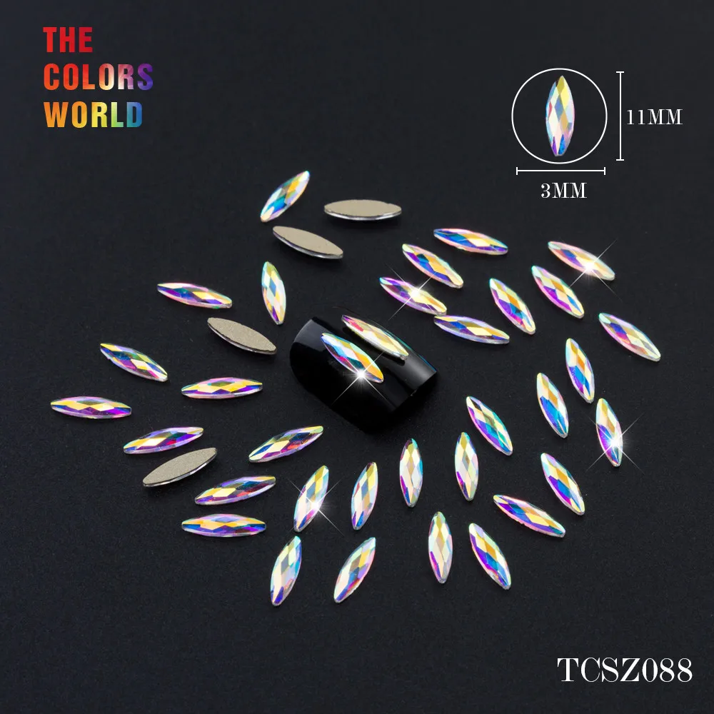 TCST-003 Rhinestone AB Crystal Diamond Gems Flatback 3D Tips Nail Accessoires Jewelry Stones Manicure Nail Art Decoration DIY