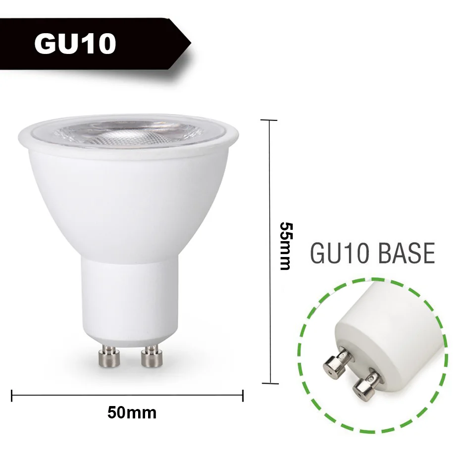 GU10 led bulb Dimmable No flicker AC100-265V 5W COB Super Bright Spotlight Home Ceiling Fans Replace 50W Halogen Lamps