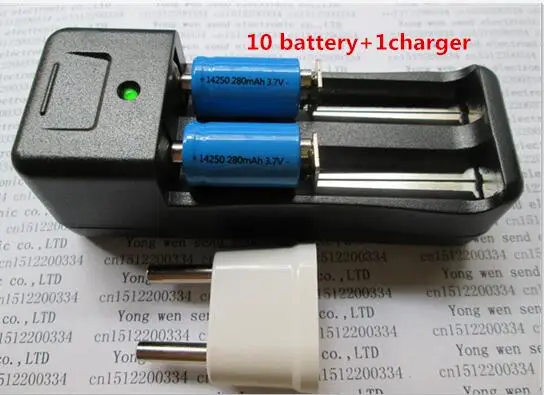 NEW ER14250 battery LS14250 ER14250H 1/2-R6 1/2 AA 3.6V/3.7V 280mah 14250 Rechargeable lithium batteries(10 battery + 1 charger)