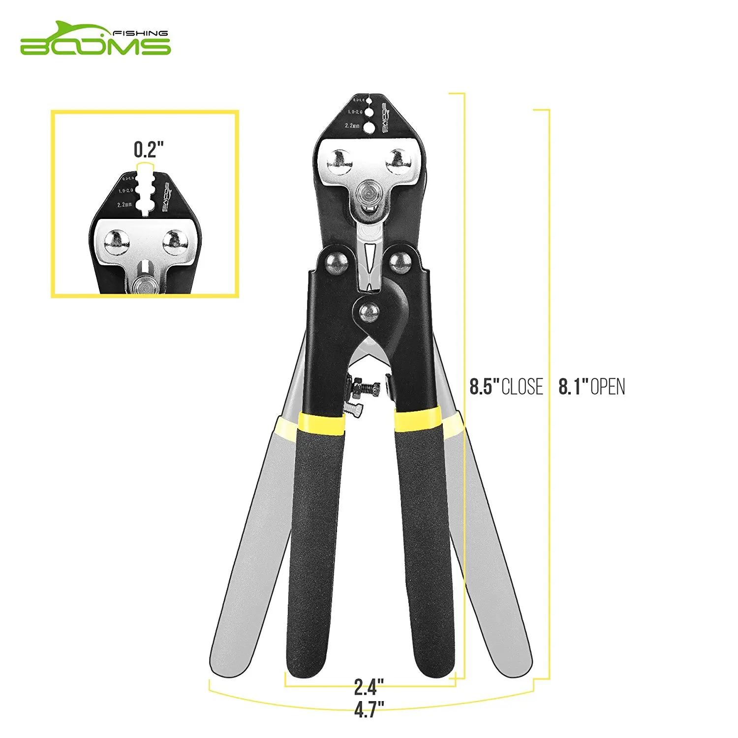 Booms Pesca-Crimping Alicerce Ferramenta, CP3, adequado para o diâmetro é 0.5mm a 2.2mm, Steel Wire Line