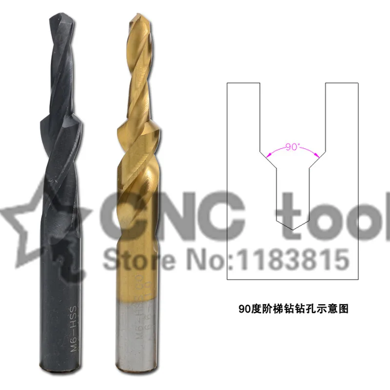 1PCS M3 M4 M5 M6 M8 M10 M12*180 degree Cobalt HSS M35 /HSS ladder drill twist drill counterbore drill ,chamfering drill