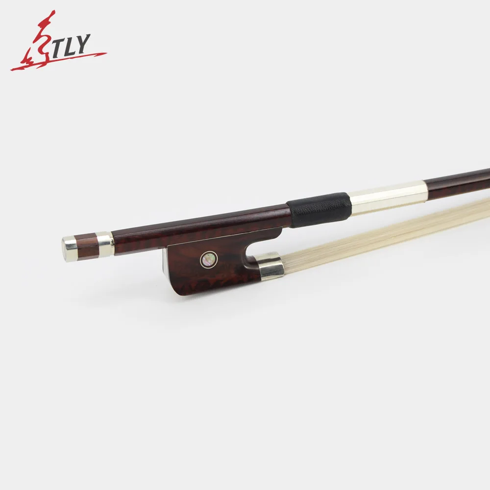 Master Handmade Exquisite French-style Snakewood 4/4 Double Bass Bow Horsehair Fisheye Inlayed Snakewood Frog w/ Colored Shell