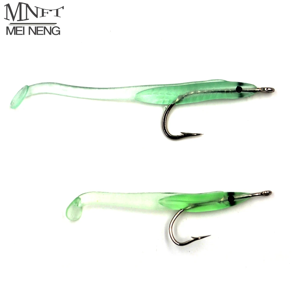 MNFT 12Pcs Eel Lure Luminous Soft Baits With Hook 6.8cm1g Or 5.6cm0.5g Small Fish Fishing Lure Eel Artificial Bait