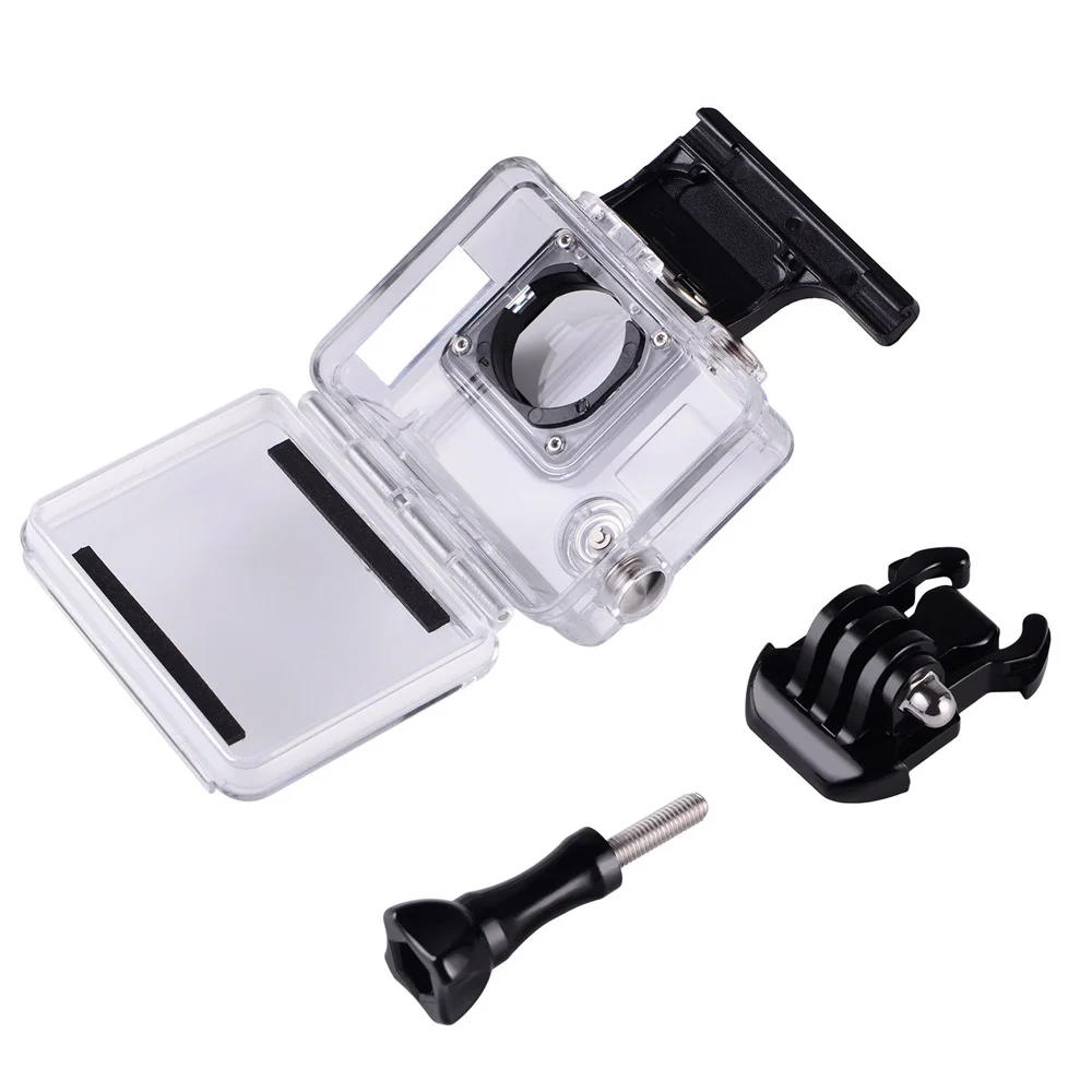 Side Opening Hole Protective Shell Case Skeleton Housing Box +Touch back door For GoPro Hero 3+ Hero 4 Accessory