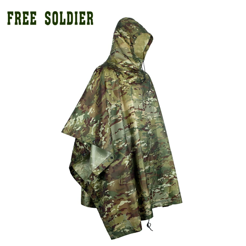 FREE SOLDIER outdoor 100% waterproof riding hiking camping raincoat environmental mat men's women's raincover raincoat