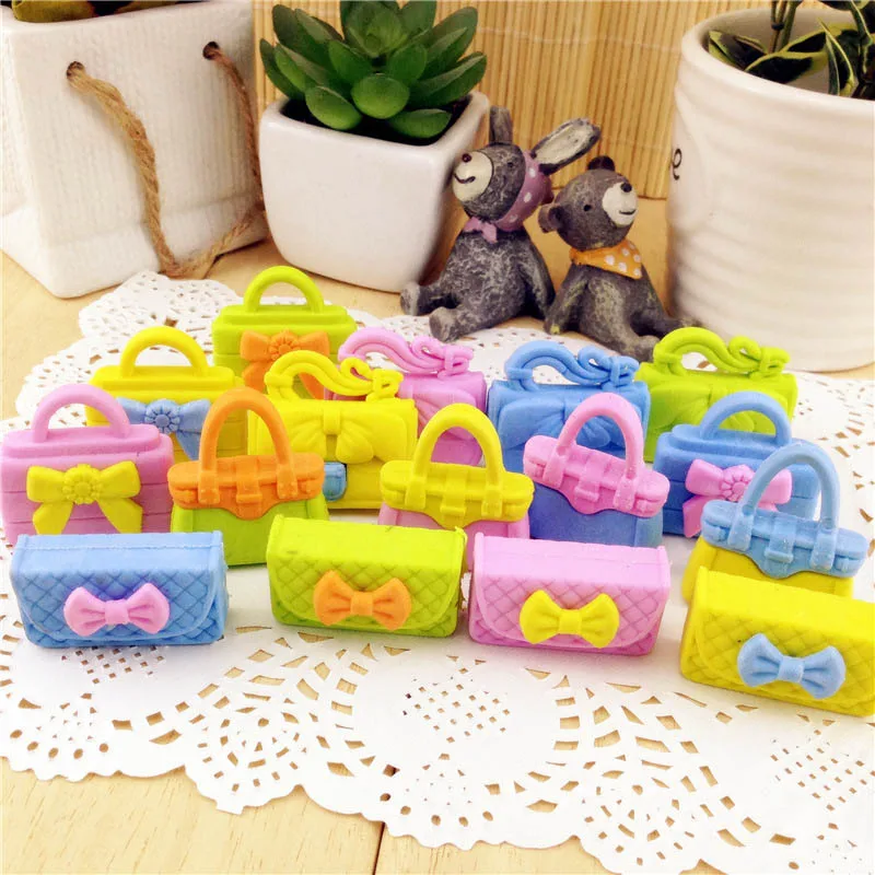 36 Pcs Cute Women Hand Bag Rubber Pencil Eraser /Creative Stationery/ Children Student School Prize Gift