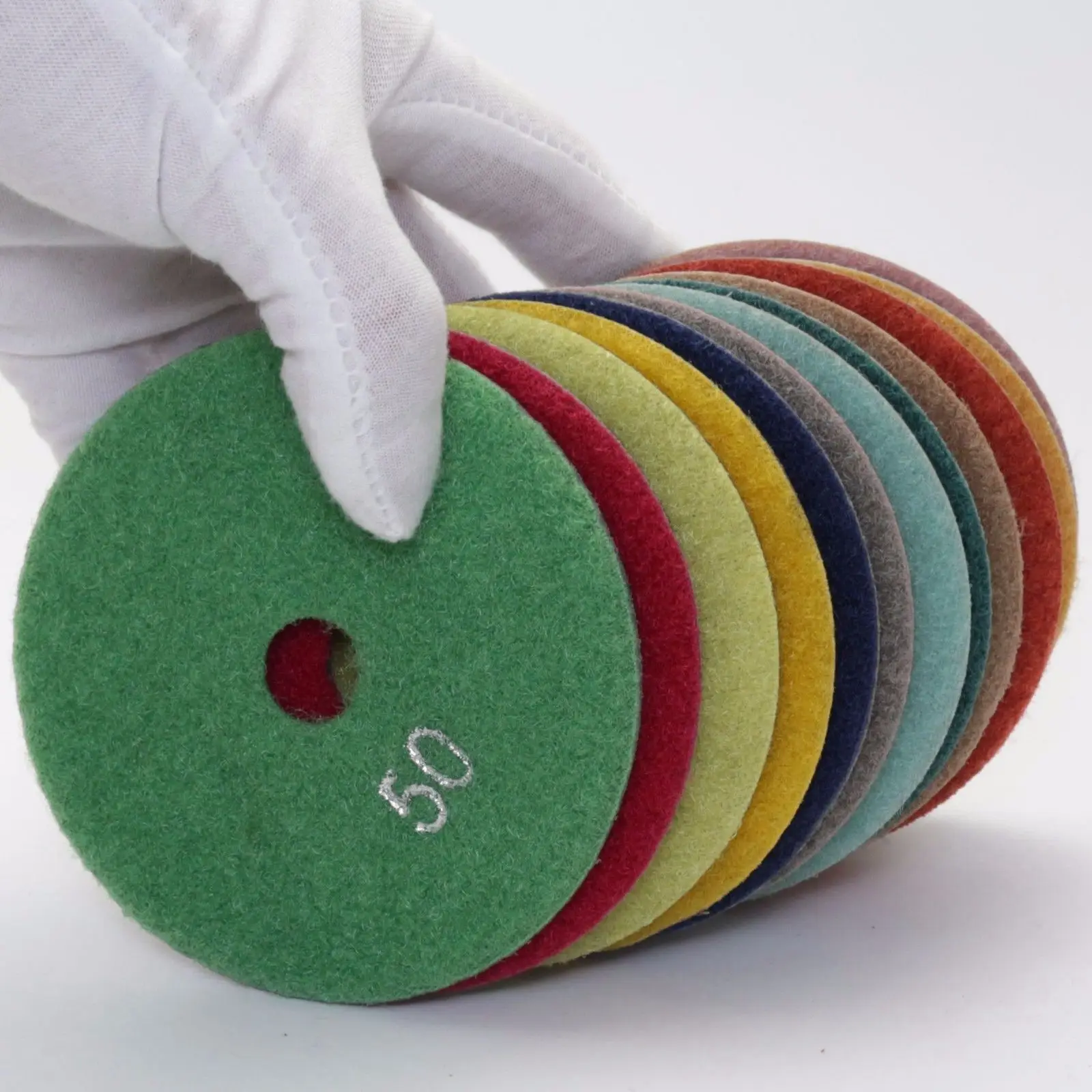 12Pcs 4" inch Diamond Wet Polishing Pads Set for Granite Stone Marble Concrete ILOVETOOL