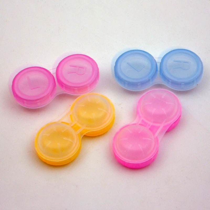 20PCS/LOT Candy Colorful Contact Lens Case Travel Small Cute Eyewear Holder Container For Contact Lens Box Women