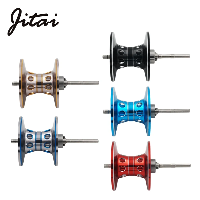 JITAI DIY Bait Casting Fishing Reel Spools Oxidation Light Weight CNC Machined Aluminum Magnetic Spool Replacement Free shipping