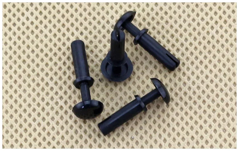 

200Pcs R4120 4.10mm * 12.0mm for 4.1mm Diameter Hole Black Nylon Plastic Insulating PC Board R Type Push Rivet