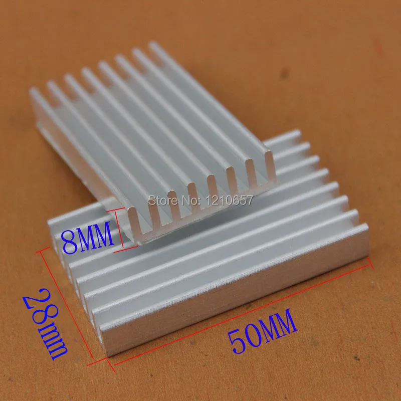 50pcs LOT 50 x 28 x 8mm Silver Aluminum Heat sinks IC Chip Cooler Cooling Heatsink