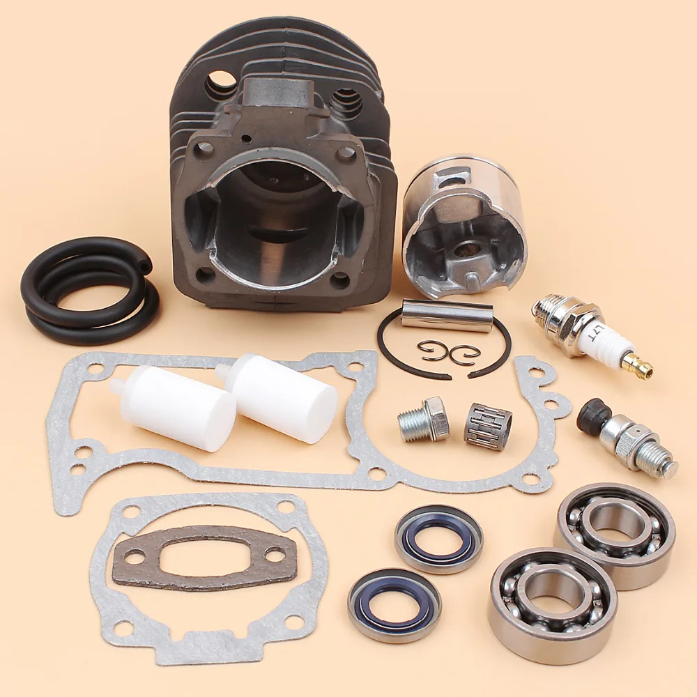 46MM NIKASIL Xi Lanh Piston Quay Mang Đệm Bộ HUSQVARNA 51 55 55 Chủ Trại Chăn Nuôi Máy Cưa Xích Phần Với Giải Nén Van