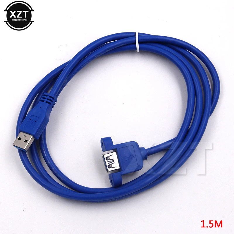 High Speed USB 3.0 Male To Female USB 3.0 Extension Cable Wire Computer Host Panel Mount Screw USB Connector Adapter