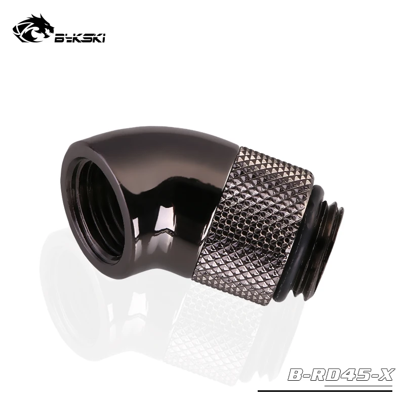 BYKSKI Black Glod Silver G1/4\'\' thread 45 degree Rotary Fitting Adapter Rotating 45 degrees water cooling Adaptors
